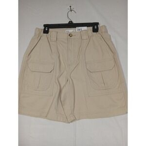 Croft Barrow Men's Cargo Shorts 30 Elastic Waist  Beige